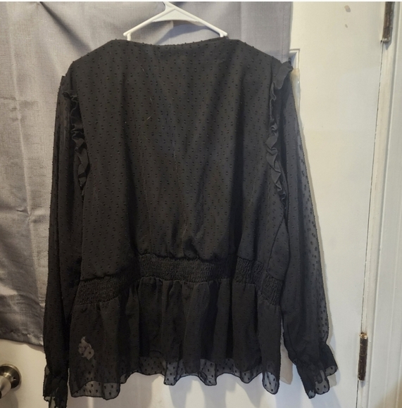 🍂🍁NWOT BOOHOO 18 Long Sleeve BlouseDobby Button Detail Long Sleeve Blouse - Picture 5 of 6